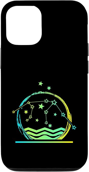 iPhone 15 Aquarius Zodiac Horoscope Sign with Constellation Case
