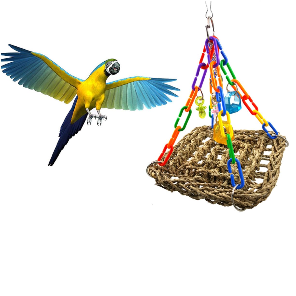 BESPORTBLE 3pièces Balancelle pour Perroquets Jouet à Mâcher pour Oiseaux Plateforme Petit Modèle pour Perruches Et