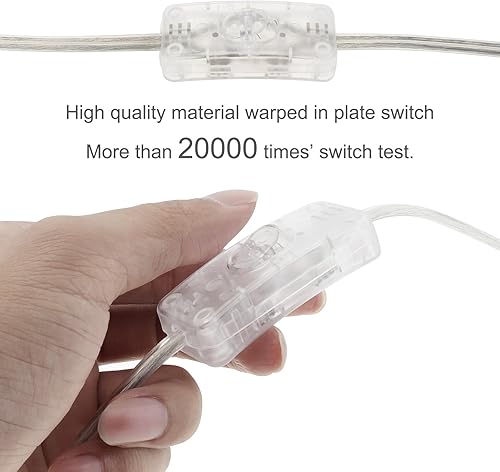 Miniatura 4 de RTNLIT Cable de lámpara de 8 pies con interruptor de botón de encendidoapagado y enchufe polarizado, extremos pelados listos para cableado, cable de