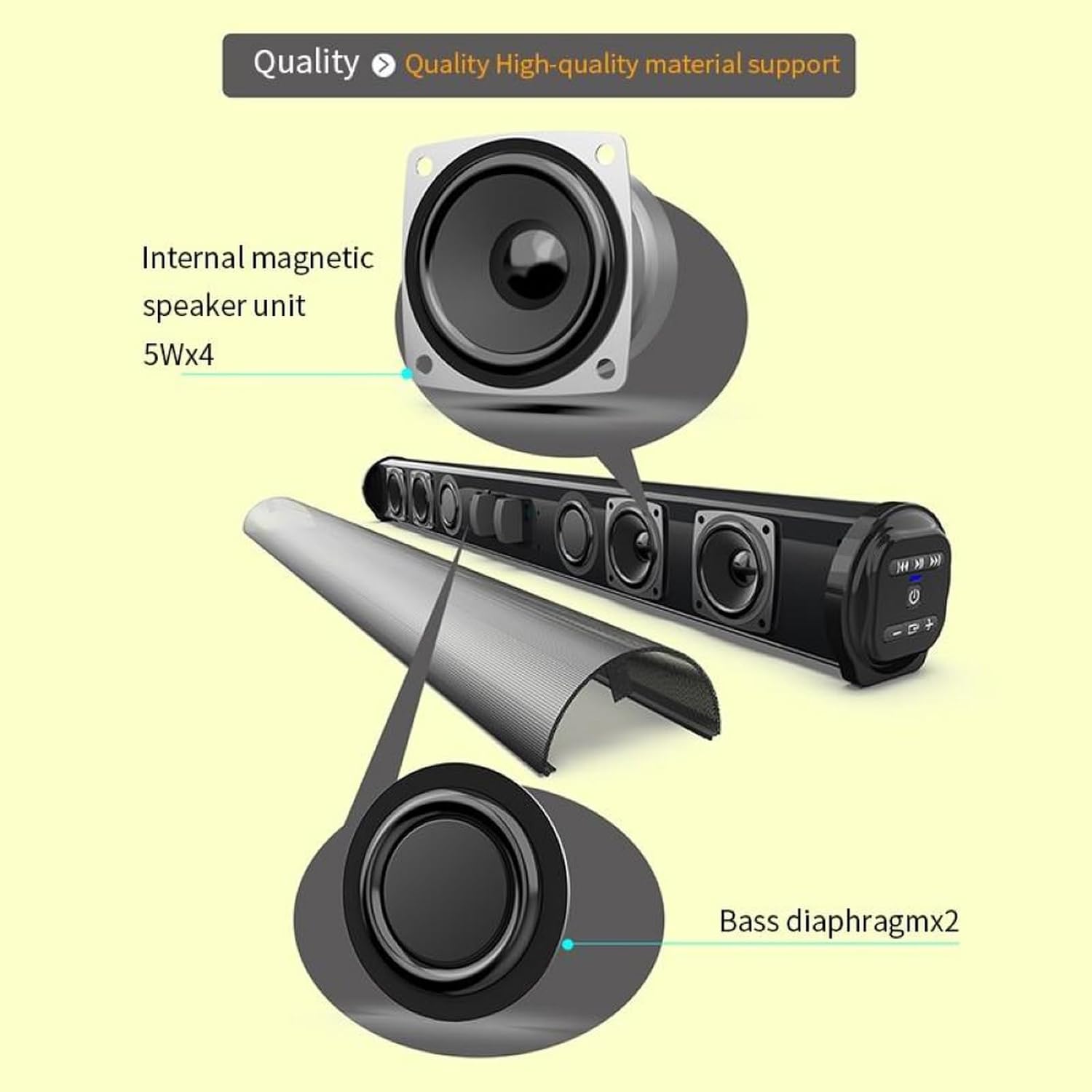 Internal components of ulafbwur Mini Bluetooth Speaker BS-10