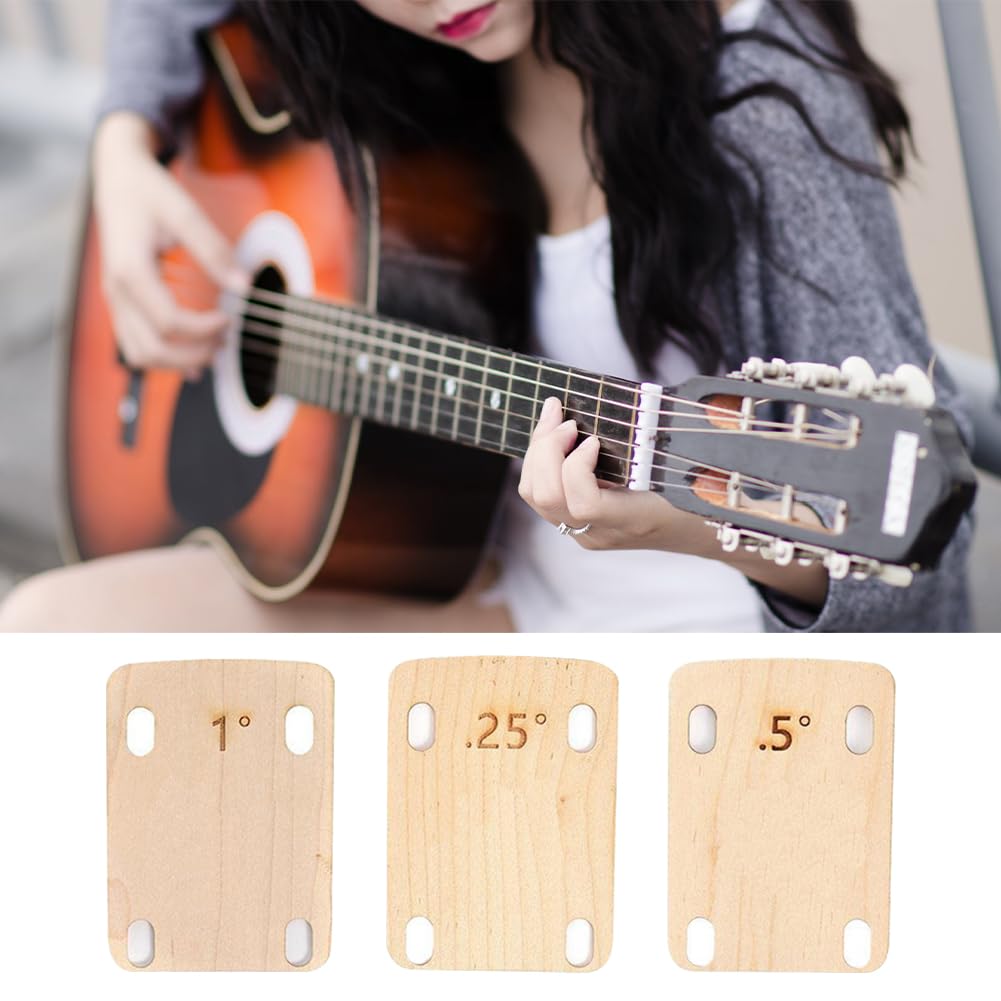 3 Spessori Per Manico Chitarra In Legno Di Acero - 0.25, 0.5 E 1 Grado Per Riparazione - Foto 9