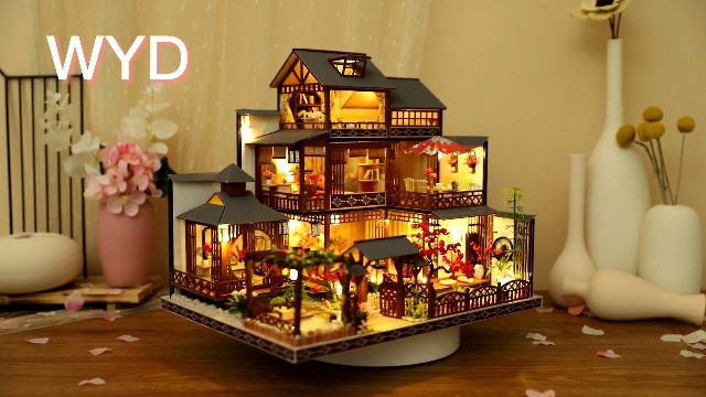 Dollhouse Traditional Japanese Innset　旅馆 Amazon.com: WYD 3-Story Japanese-Style Villa Model Japanese