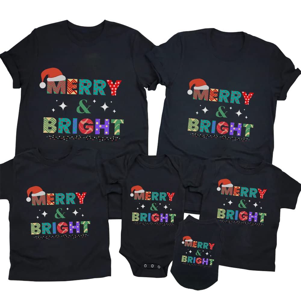 CONTEANER Merry Christmas Family Shirt,Matching Couples Xmas Graphic Tops