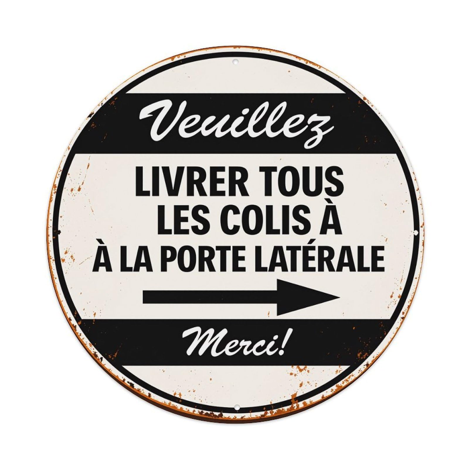 Please Deliver All Packages to The Side Door Thank You Round Tin Sign Vintage Style Metal Sign Home Bar Garden Wall Plaque Decor Metal Poster 8x8 Inch