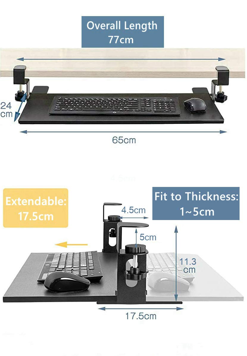 Nisorpa Keyboard Tray Under Desk Drawer Keyboard Sliding Platform for