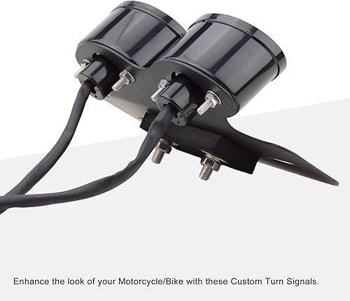 Miniatura 4 de GOOFIT Cromo motocicleta doble ojo de gato bombilla indicador de freno trasero luz trasera con señales de giro integradas reemplazo gris lámpara de