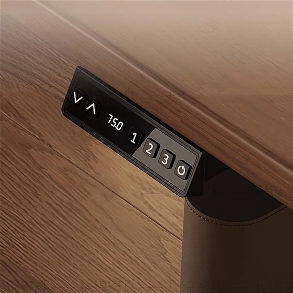 Table Bureau debout électrique avec plateau en noyer, hauteur réglable(S)