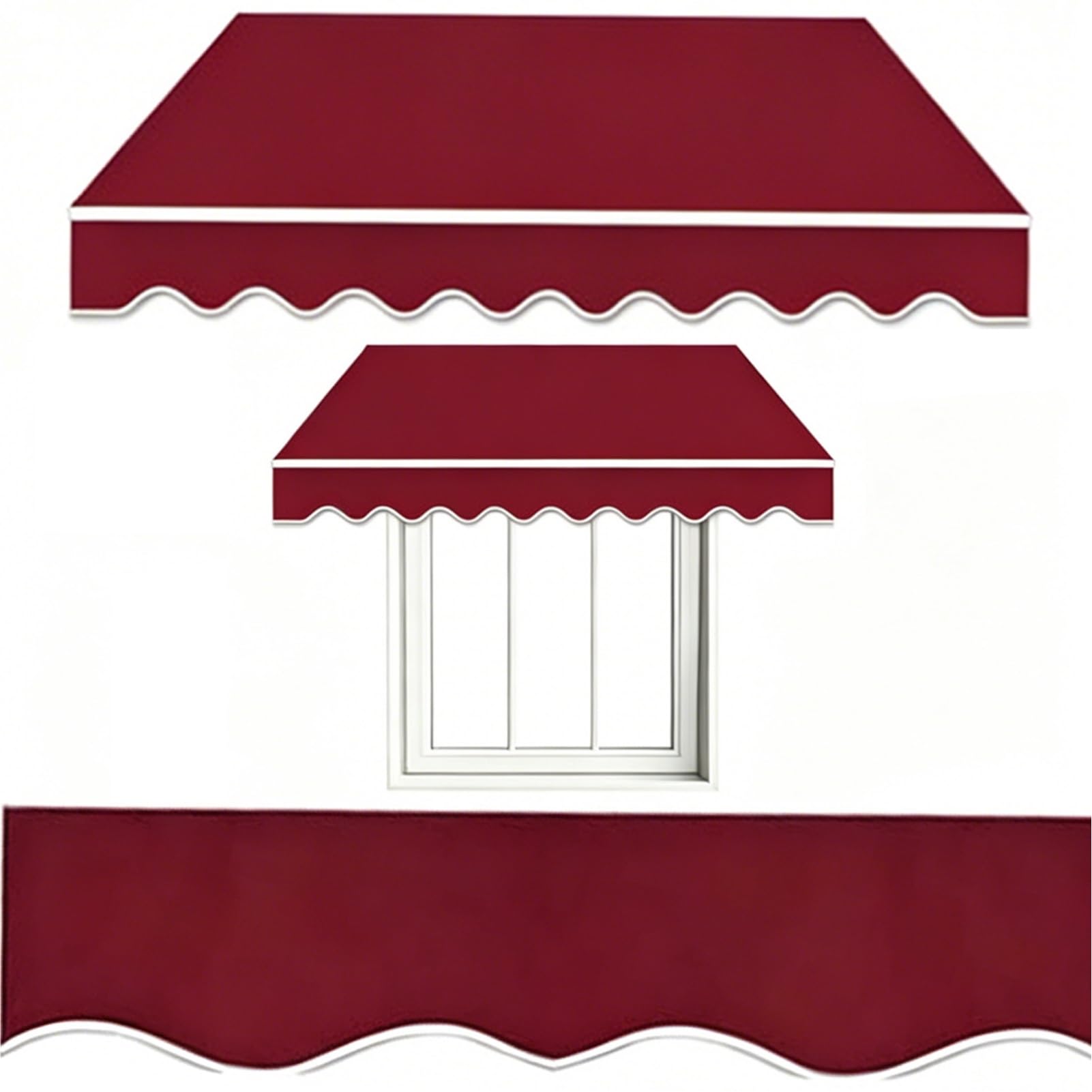 Tela de Repuesto para Toldo con Cenefa, Toldo Enrollable Exterior Tela Lona Recambio Jardín para Exterior Ventanas