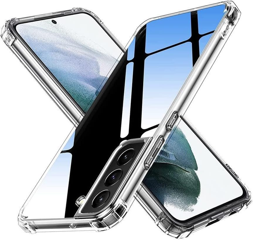 Image of BOXXO Flexible Back Cover for Samsung Galaxy S22 5G | Back Cover Transparent Clear Shockproof Case Four Corner Protection | Slim Protective Mobile Phone Cover for Samsung Galaxy S22 5G