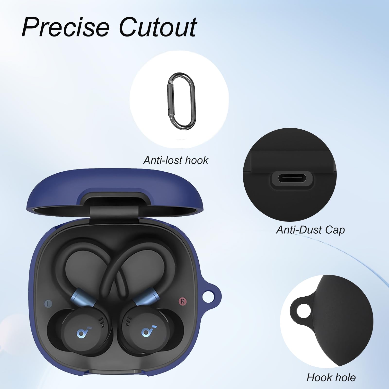 KZIOACSH Silicone Case for soundcore Sport X20 - Image 3