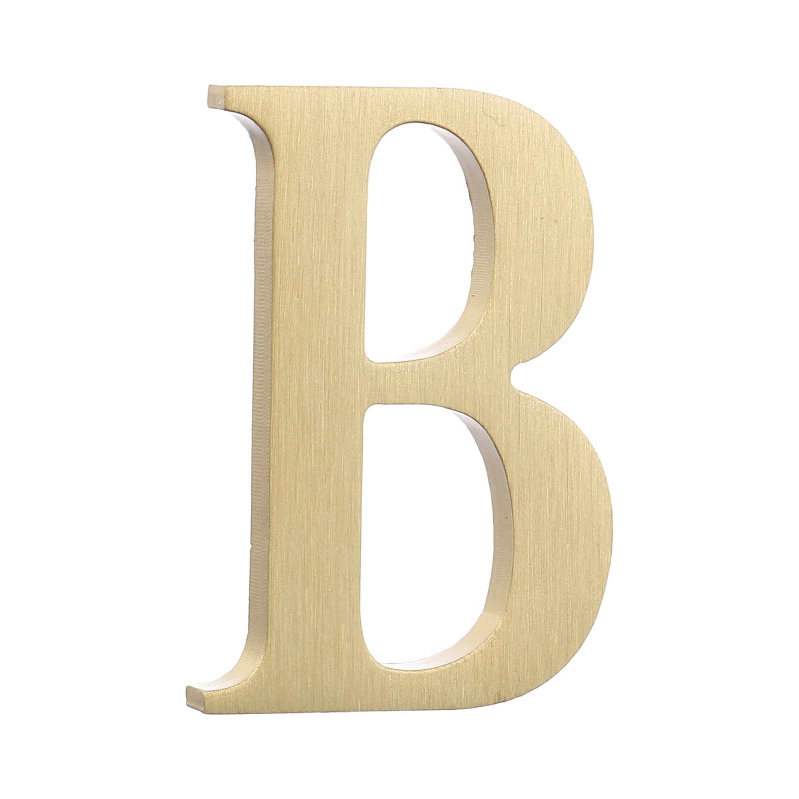 sourcing map 1.8 Inch House Letter, Brass Self-adhesive Mailbox Door Plaque, Brushed Finish Outdoor Address Sign for Office Hotel Apartments, Garden (Letter B, Gold Tone)