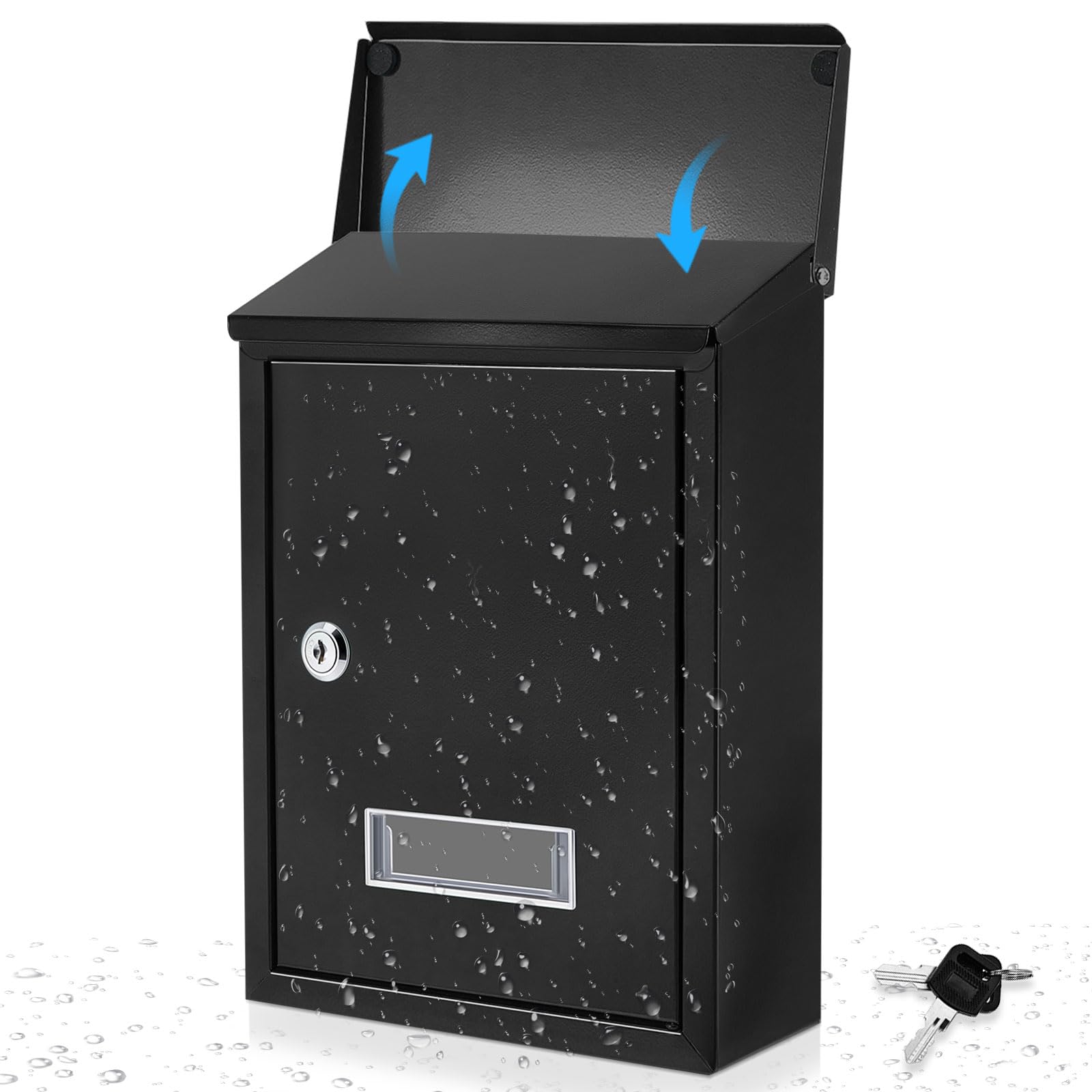 Amylove Weatherproof Mail Boxes with Key Lock, Security Locking