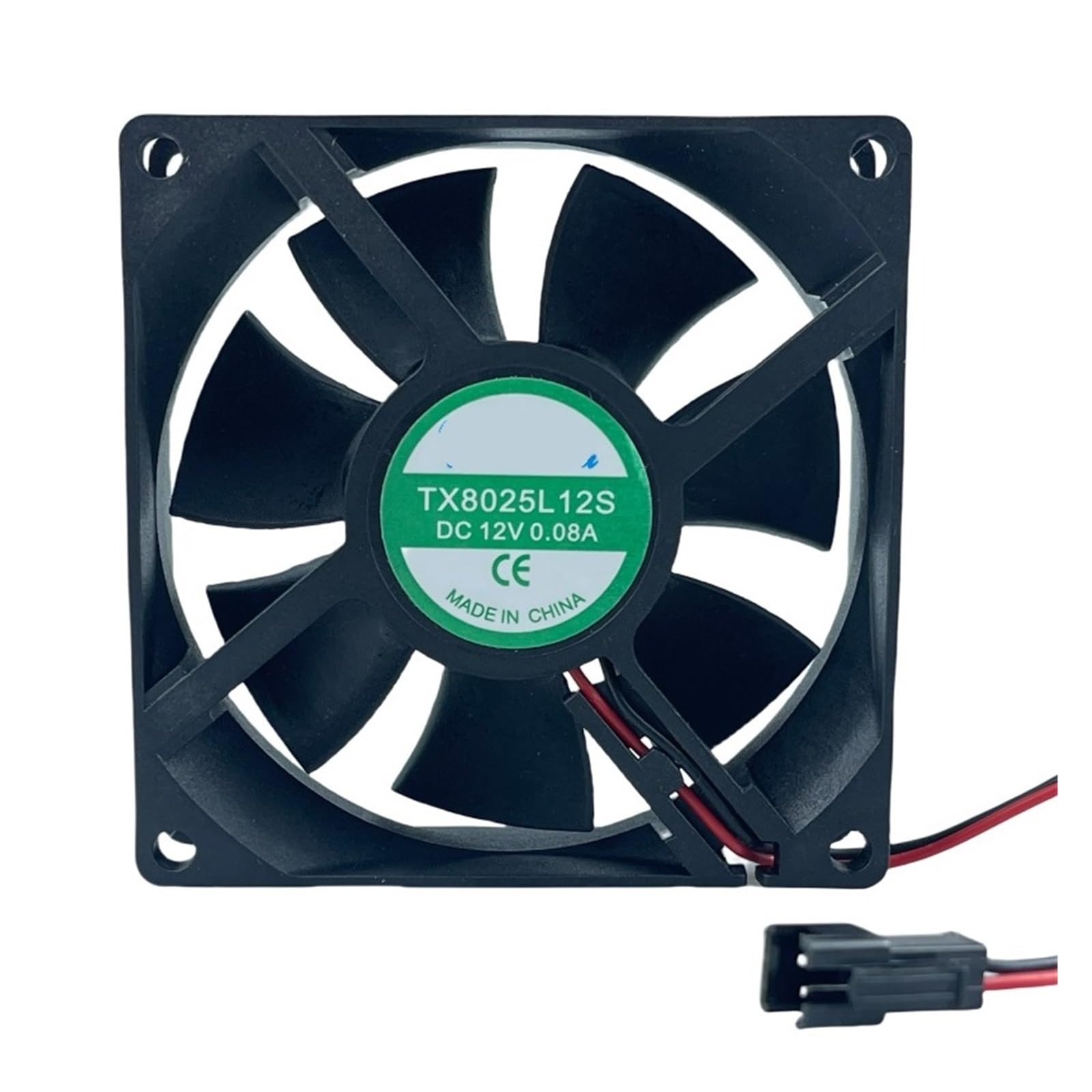 TYHUJKKL 80mm Case Fan TX8025L12S 12V 0.08A 8CM 80x80x25mm Mute Cooling Fan