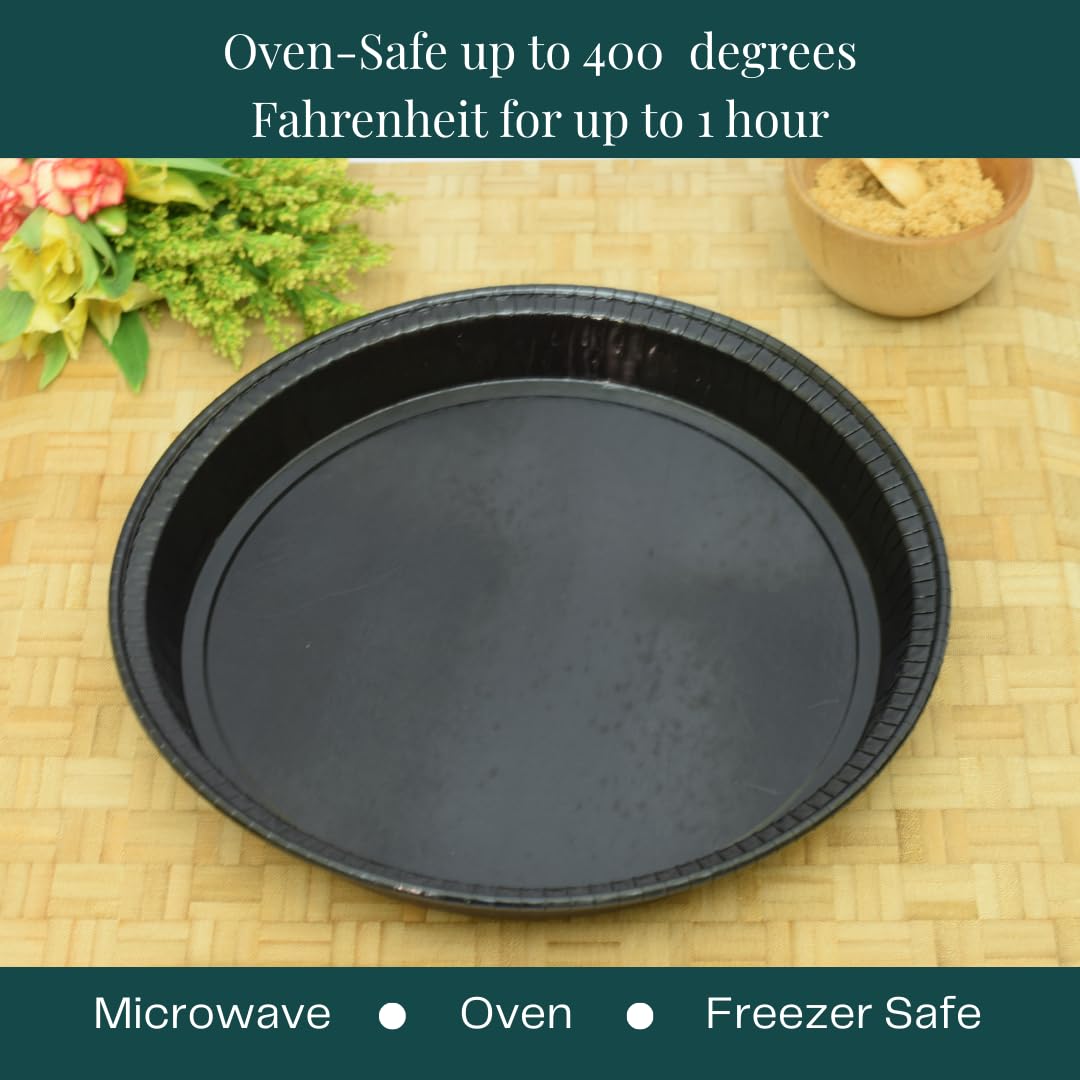 Set mit 30 runden Einweg-Backformen, 26,7 cm, für schnelle und schnelle Kuchen, Pappe, Schwarz, Einweg-Backform