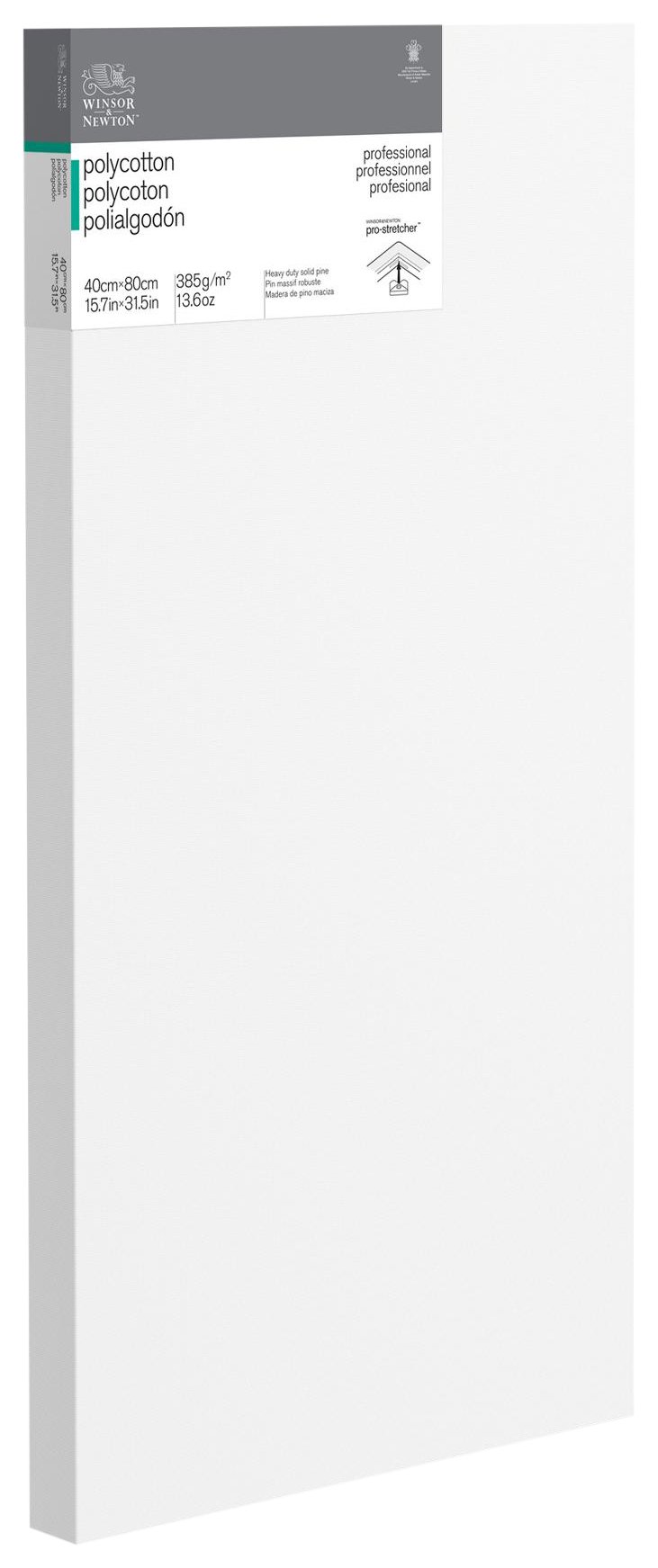 Winsor & Newton 6206057 Professional Keilrahmen Deep Edge aus Baumwollmischgewebe, 385 g/m², 3-fach grundiert, mittlere Körnung, ideal für die Ölfarben und Acrylfarben - 40x80cm