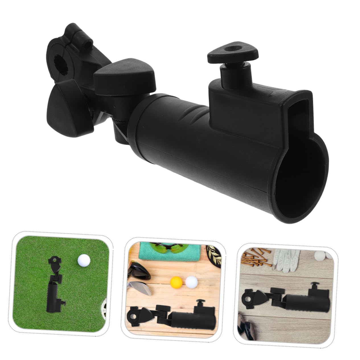 ERINGOGO 2 Piezas paragüero de Golf Carro Paraguas Soporte paragüero para Carrito de Golf Abrazadera del sostenedor Abdominales Negro