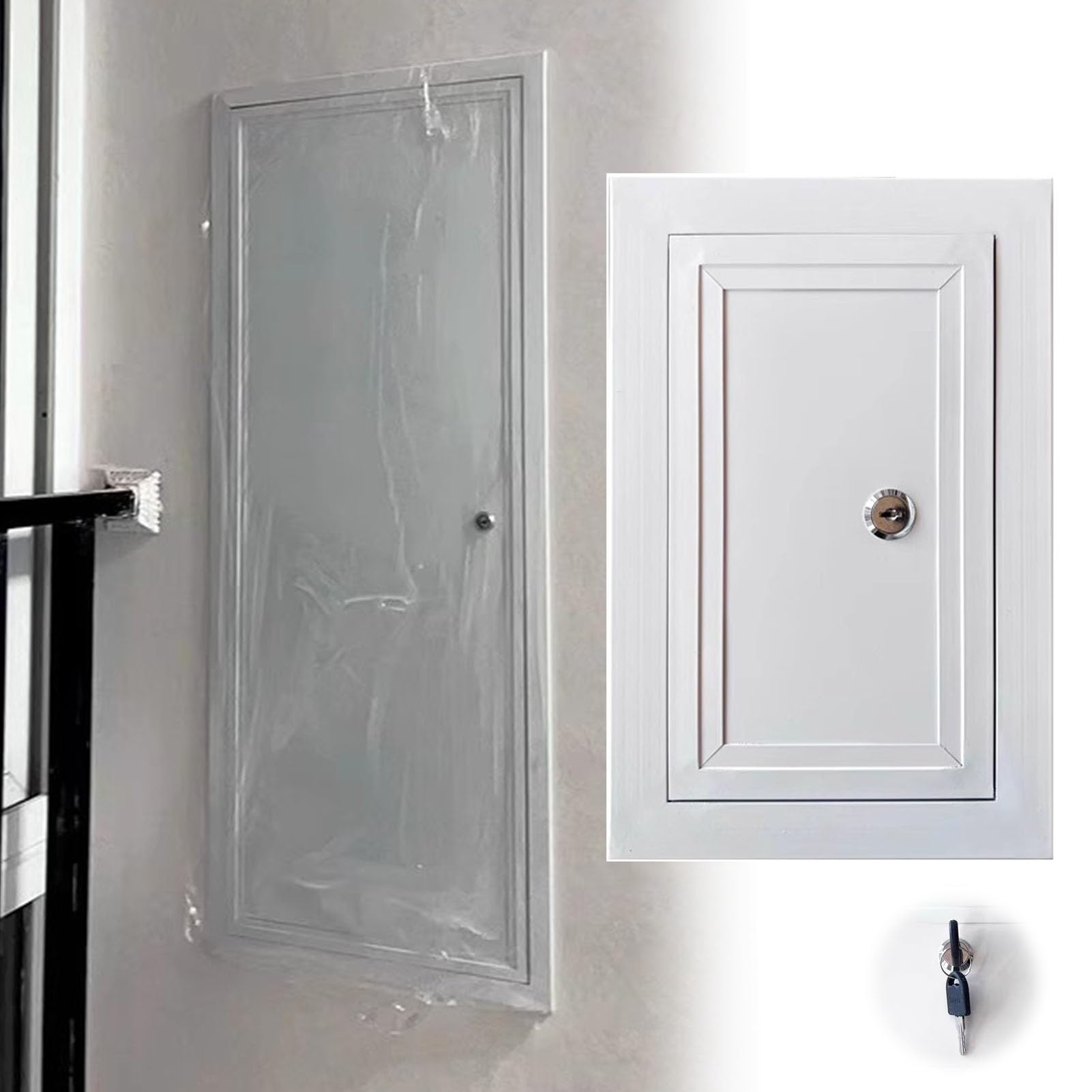 Zamykany panel dostępu do płyt kartonowo-gipsowych – drzwiczki dostępowe z płyt gipsowo-kartonowych, wiele rozmiarów (450 x 1000 mm / 18 x 39 cali) - bezpieczne, wszechstronne rozwiązanie Solut dla