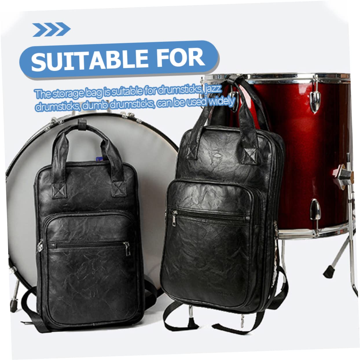 Borsa per Bacchette da Batteria in Pu+ Cotone + 420d, Resistente e Capiente per Spartiti e Libri, per Studenti e Insegnanti