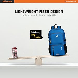 SKYSPER Lightweight Packable Backpack - 30L Hiking Daypack with Wet Pocket Foldable Travel Carry-on Backpack for Women Men