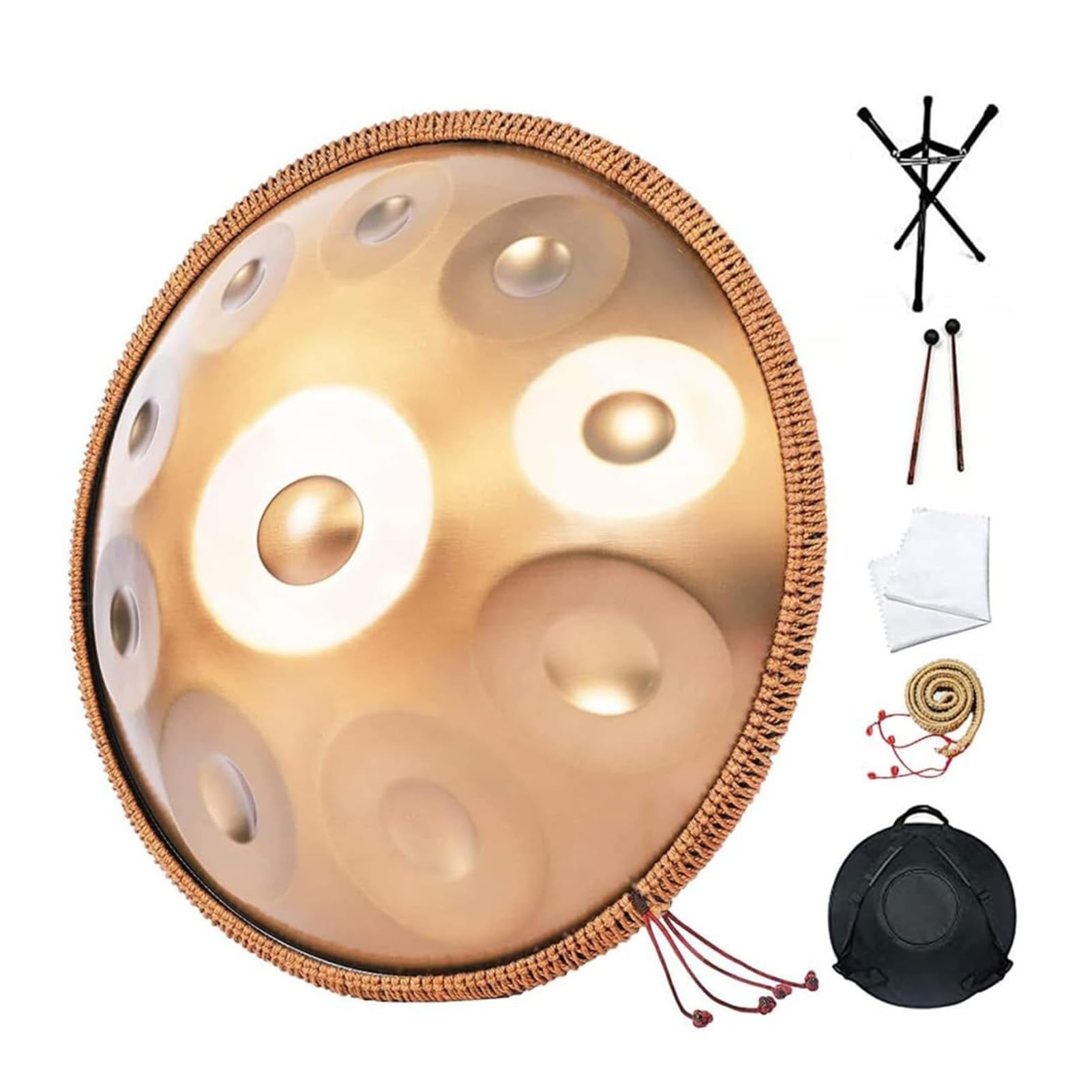 432Hz 10ノート ハンドパン スティールパンスチールドラム銀ハンド