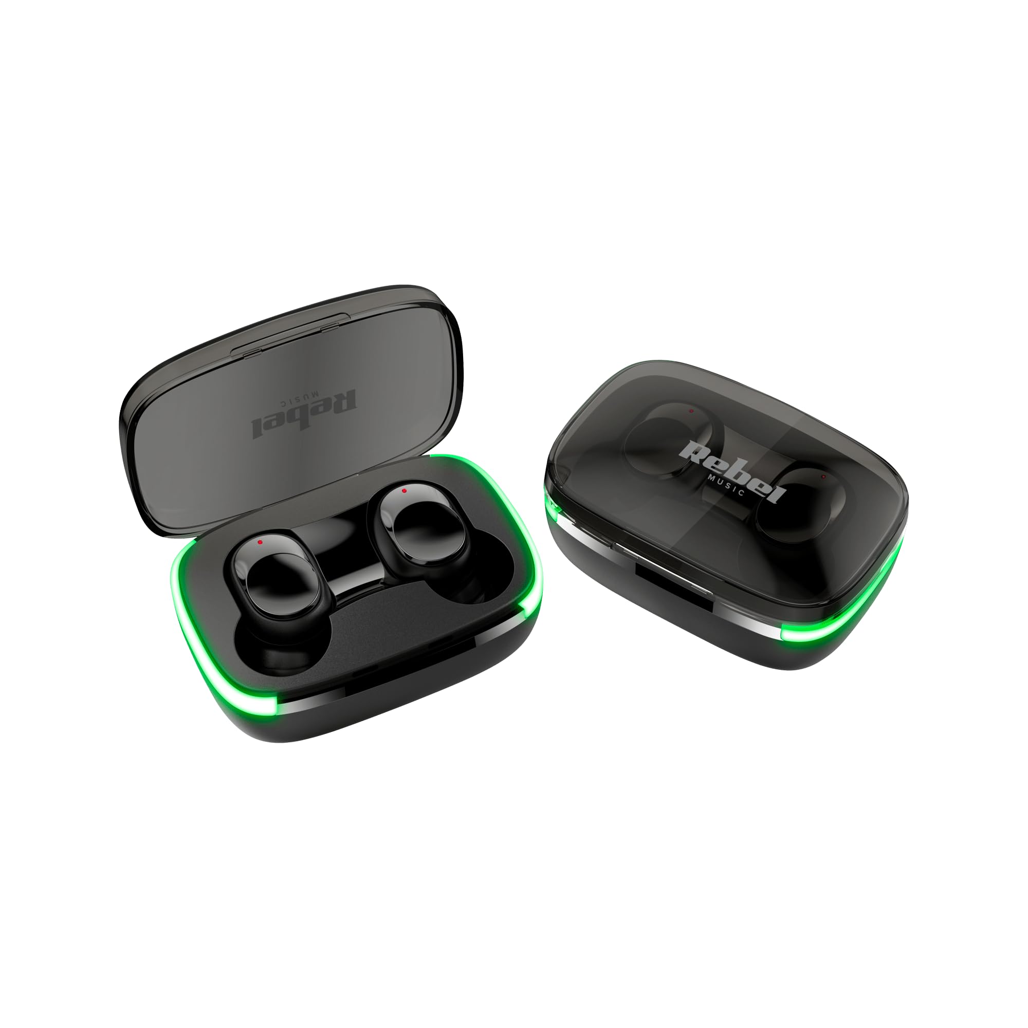 Rebel Bezprzewodowe Słuchawki Dokanałowe TWS-Y60 z Etui Ładującym Bluetooth 5.3 Wbudowany Mikrofon SLU0059
