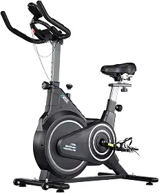 Bicicleta Ergométrica de Spinning Indoor com Ajuste de Resistência, Monitor LCD e Assento Confortável, 10kg