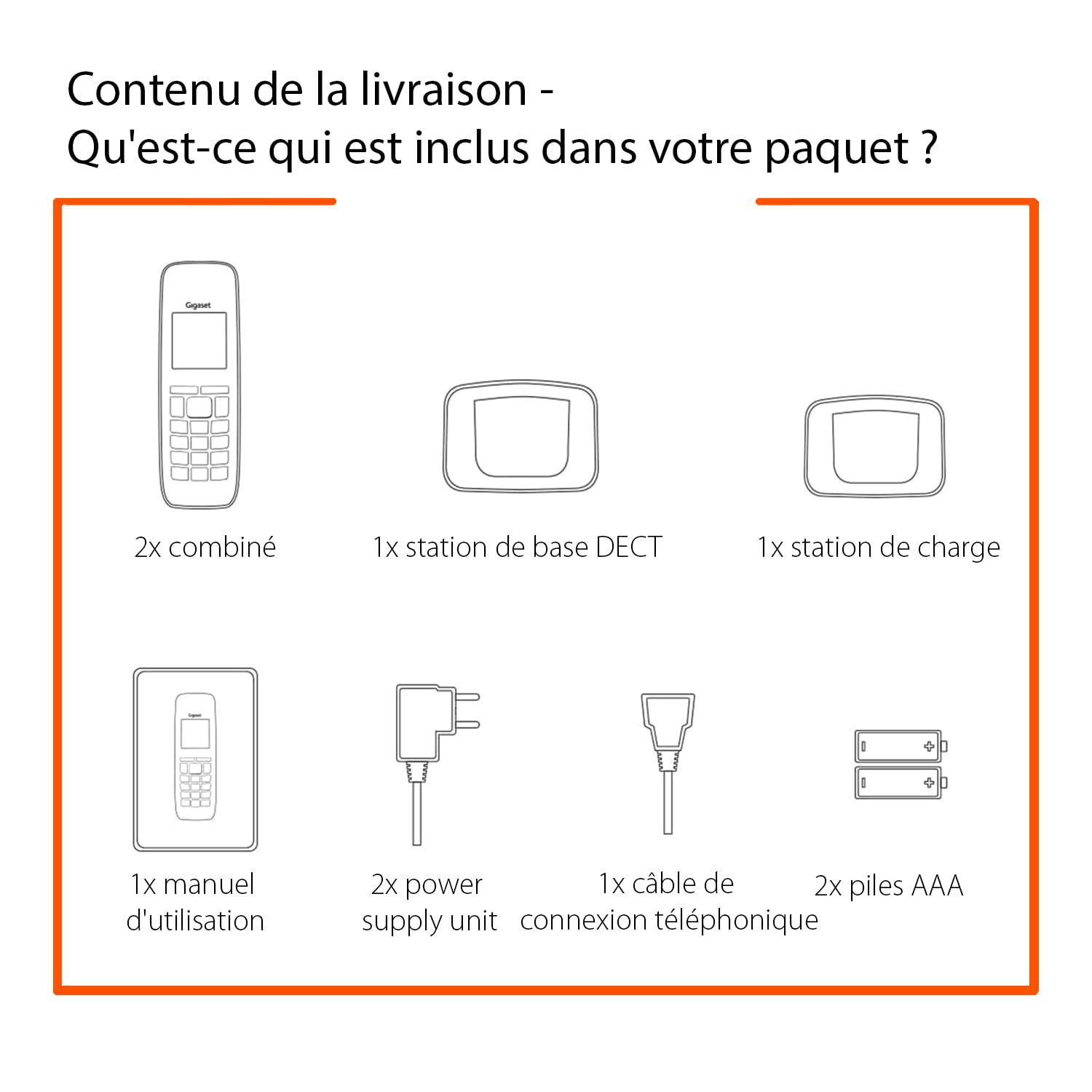 Gigaset Comfort 520 Duo Téléphones DECT sans Fil Blocage d'appels Répertoire 200 Contacts Gris