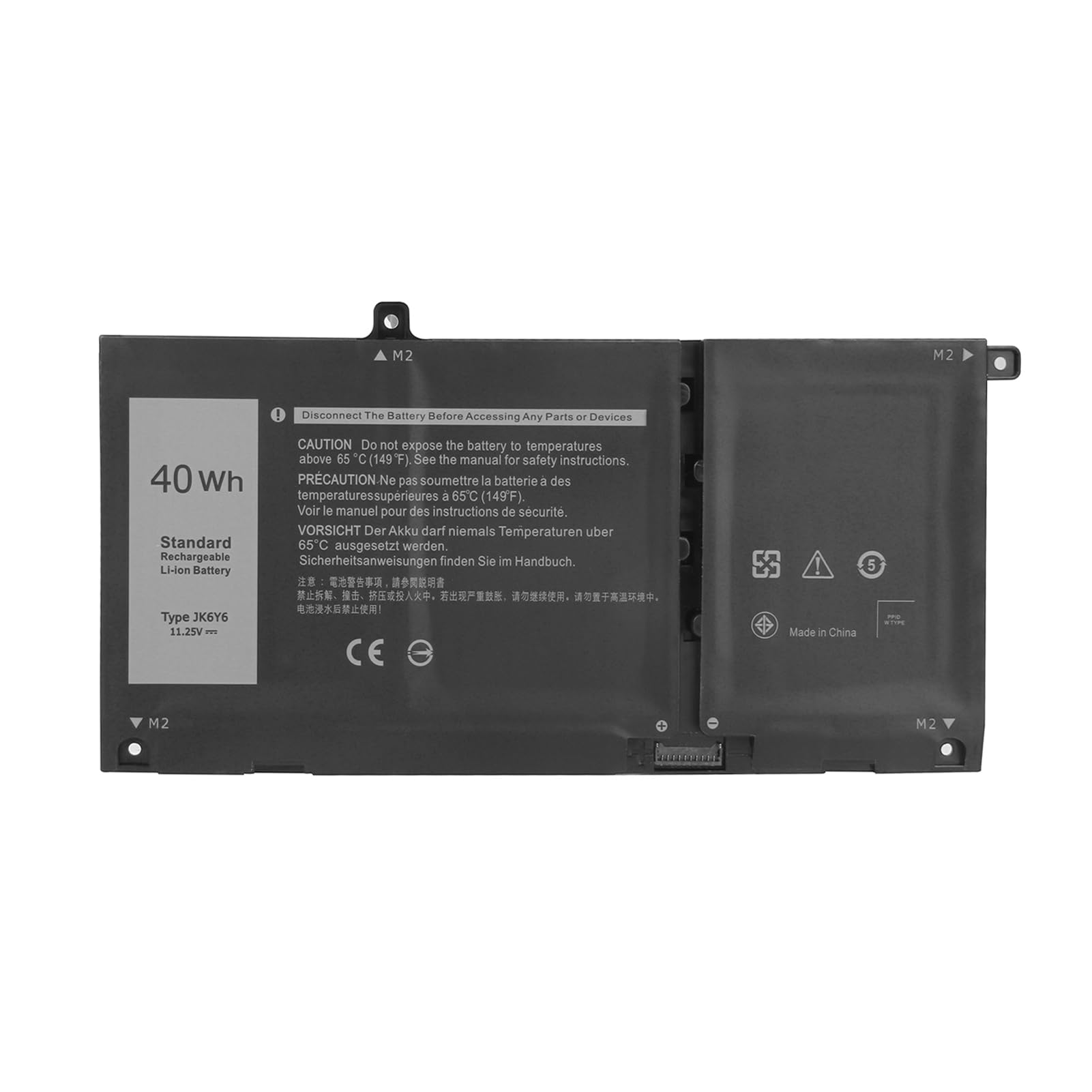 JK6Y6 Batteria per Dell Latitude 3410 3510 Vostro 5300 5401 5402 Inspiron 5300 5401 5402 5408 5501 5502 5505 5508 5406 7405 7300 7306 7500 7506 2-in-1 Silver Series C5KG6 11.25V 40Wh
