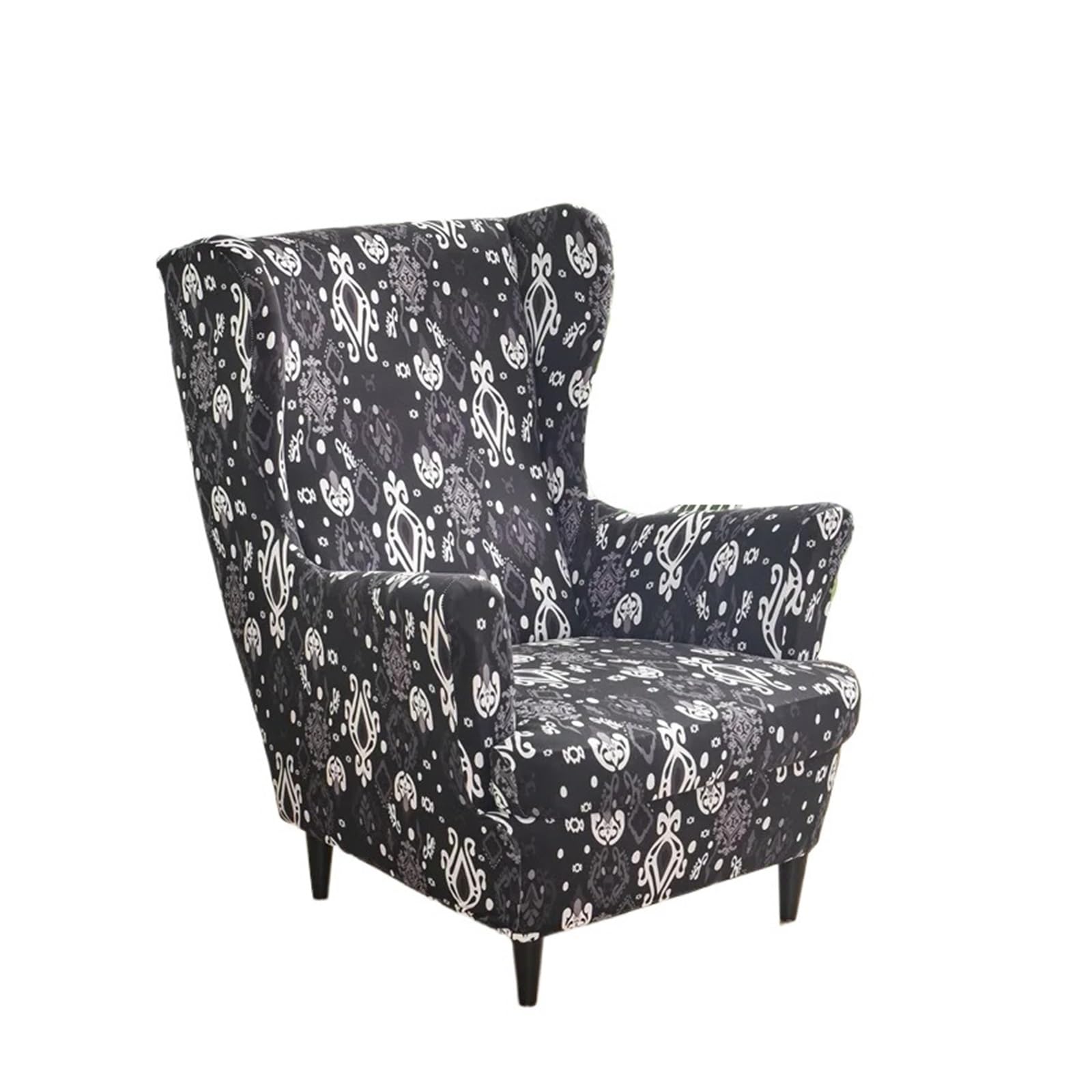 GCYEIDMA Wing Chair Slipcover Elastic Wing Chair Cover Stretch Sofa Slipcovers Sloping Armchair Case with Seat Cushion Covers(C9 Wingchair Cover)