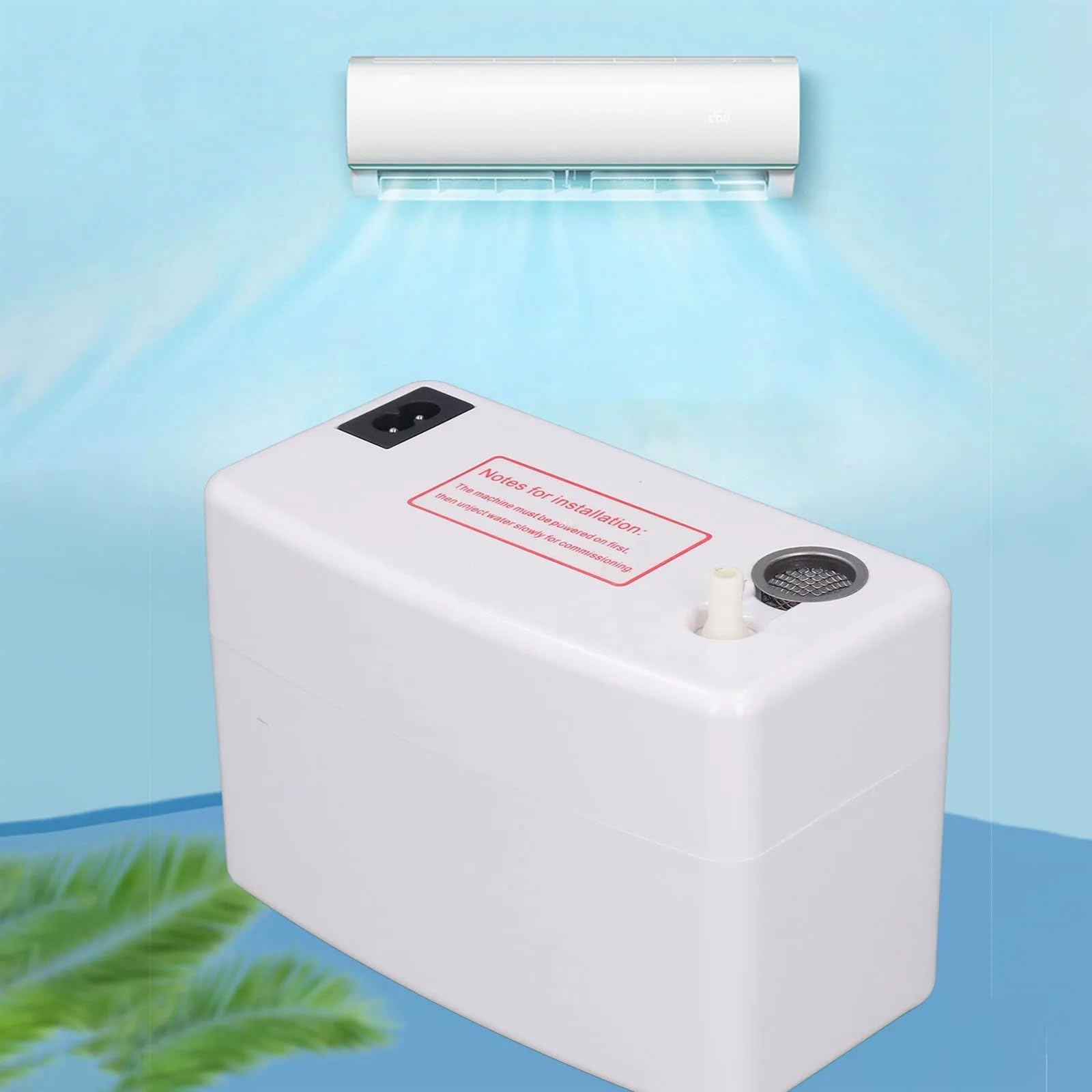 Pompe de Relevage Climatisation, Pompe à condensat Pompe à condensat Pompe de vidan automatique for climatiseur 24 L/h avec boîte de stocka d'eau de 200 ml