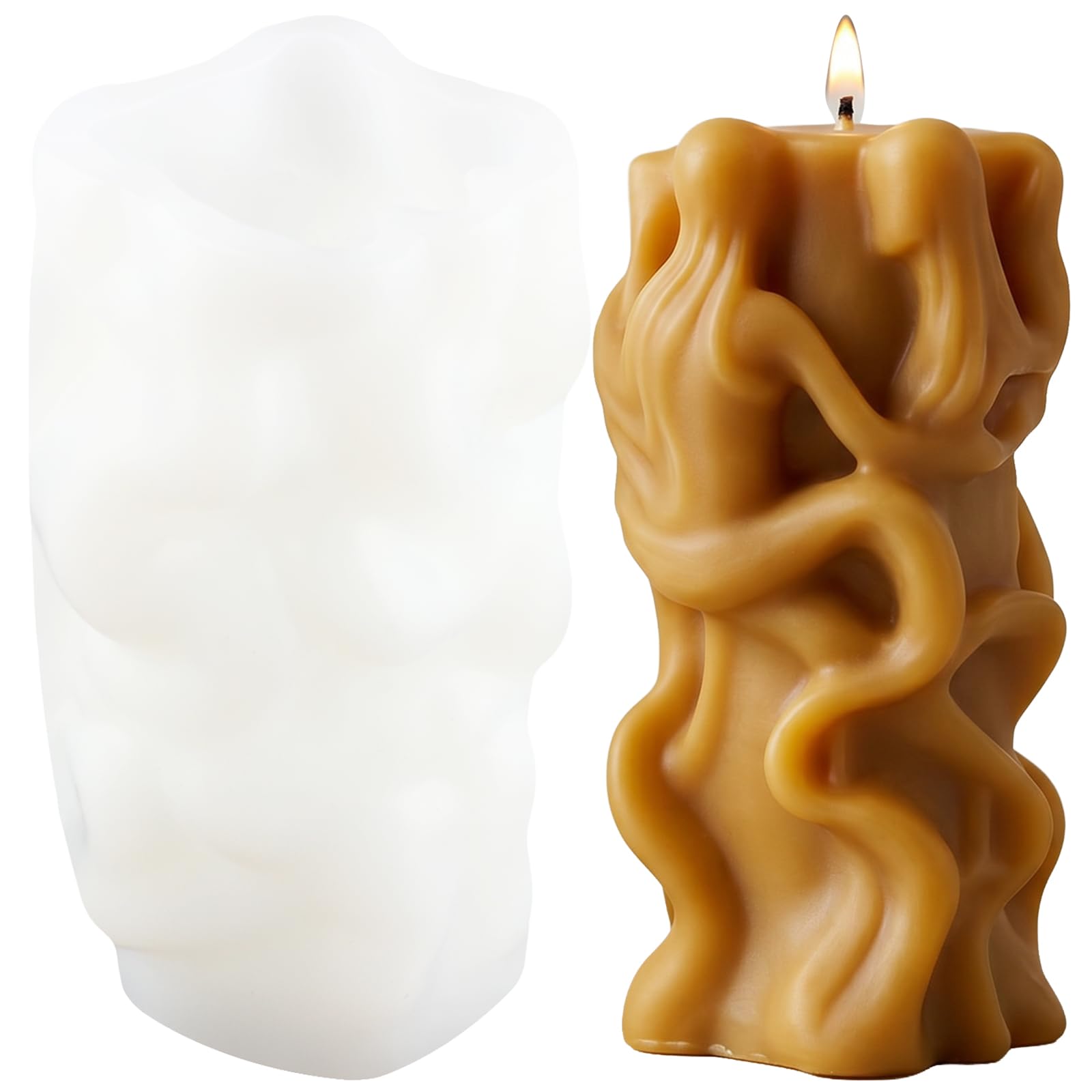 XIAOSHUI Body Candle Moulds Body Cylinder Candle Moulds Body Silicone Moulds Body Resin Casting Mould for Candle Home Decorate Mould Candle Making Wax Candles Resin Clay Craft