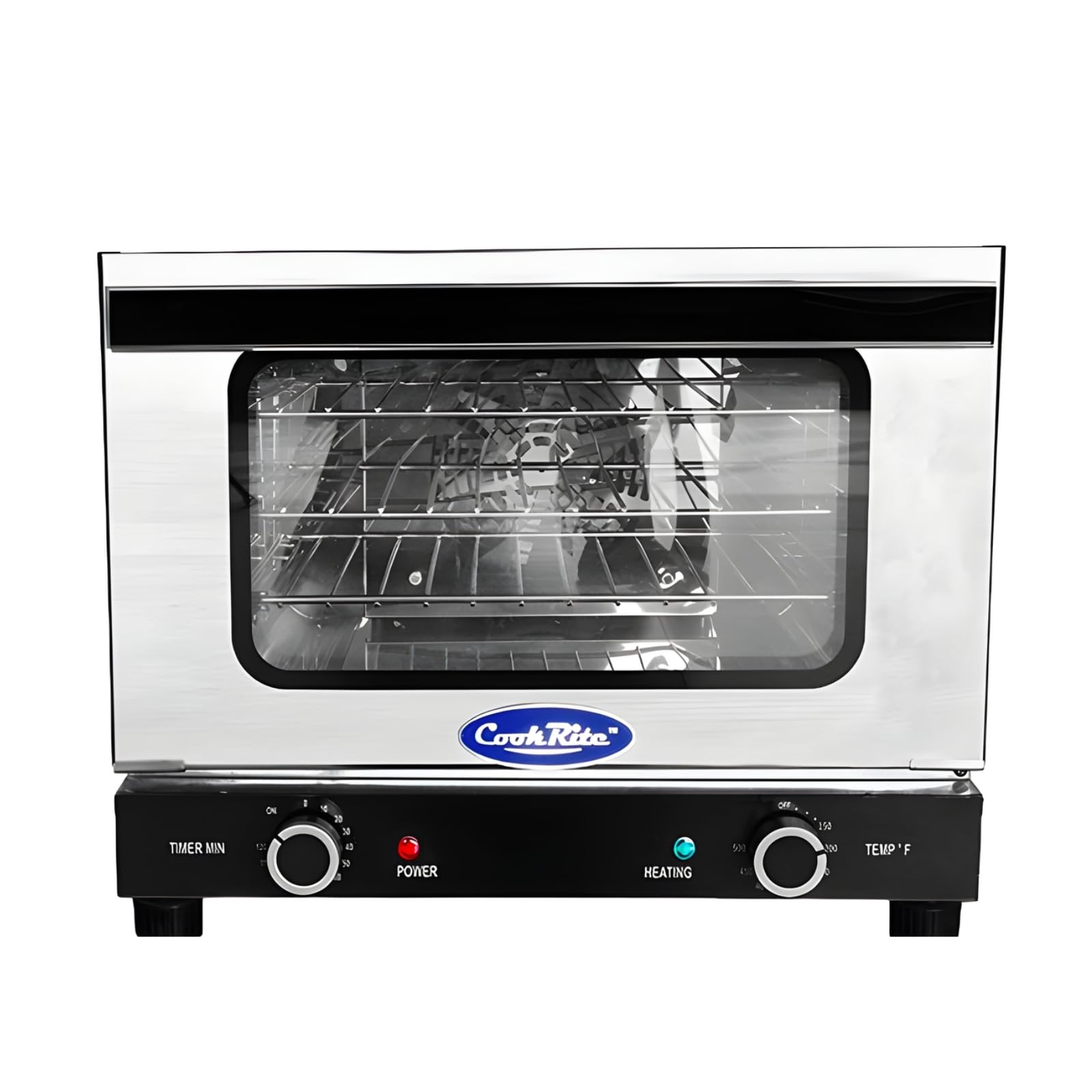 CookRite Countertop Electric Convection Oven for Hotel Diner Baking by Atosa – 18.75"W x 19.75"D x 15"H, Stainless Steel, Silver, Model CTCO-25