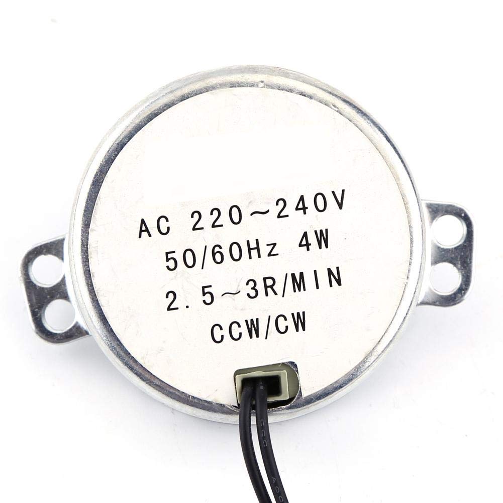 Motor Síncrono Eléctrico, Motor SíNcrono Giratorio, 220-240V AC 4W CW/CCW 50/60 Hz Motor rotativo síncrono Motorreductor para Mecanismo de ventilación de Ventilador eléctrico, Calentador(2.5-3RPM)