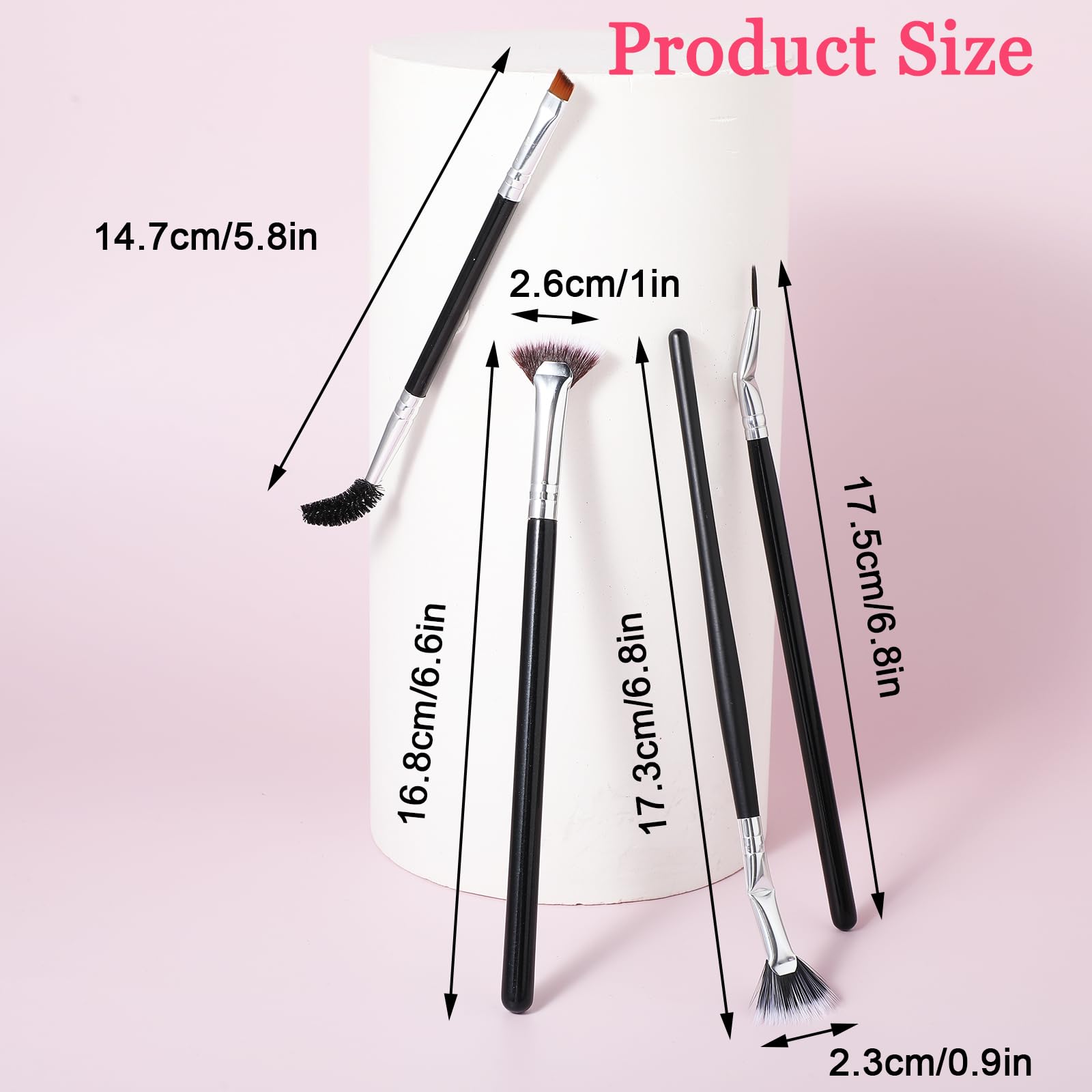 4 PCS Mascara Fan Brush Eyelash Brush Eyelash Separator Tool, Folding Angle Scalloped Lash Brush Set for Lashes, Eyelash Comb, Eye Makeup Brush Tool