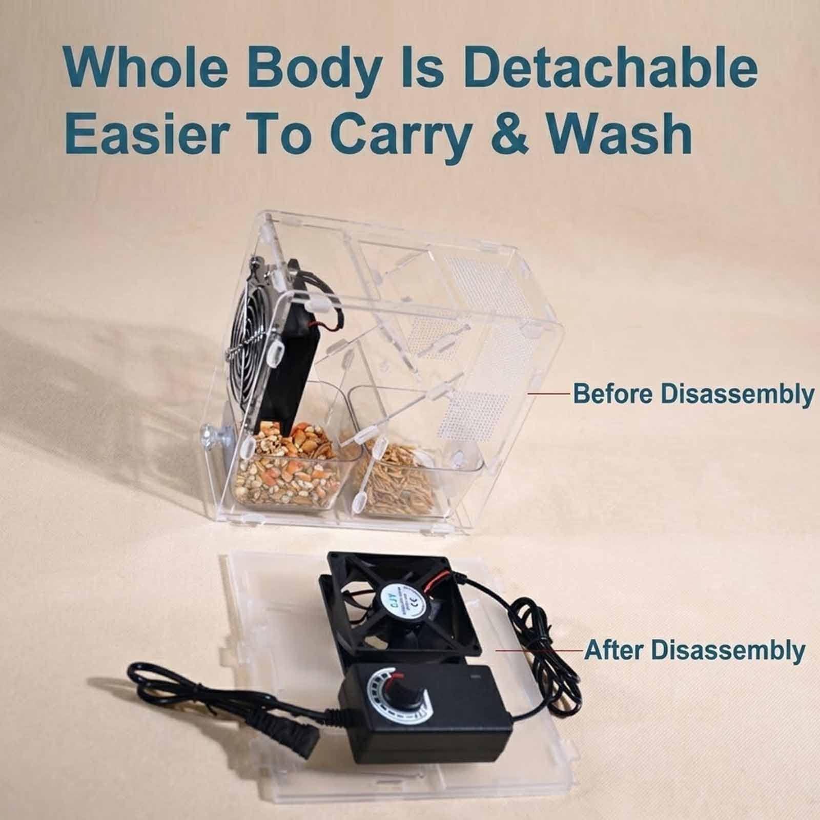 Máquina Limpiadora De Semillas para Pájaros, Separadora De Cáscaras Transparente con 2 Compartimentos Y Ventilador De Velocidad Ajustable, Lavable, con Filtro Integrado, para La Limpieza De