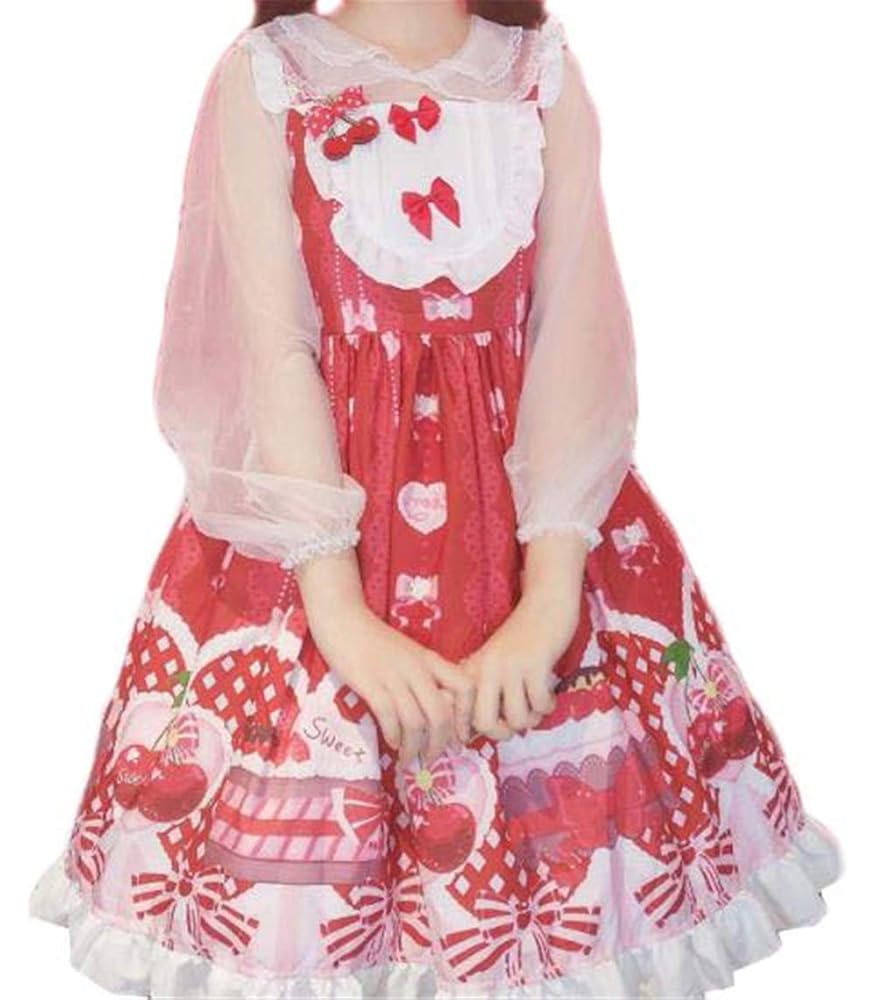 プトマヨ うさぎ フリル キャミソール リボン 赤 ロリータ ゴスロリ Amazon.co.jp: 衣舞cosゴスロリ ロリィタ メイド服 ロリータ