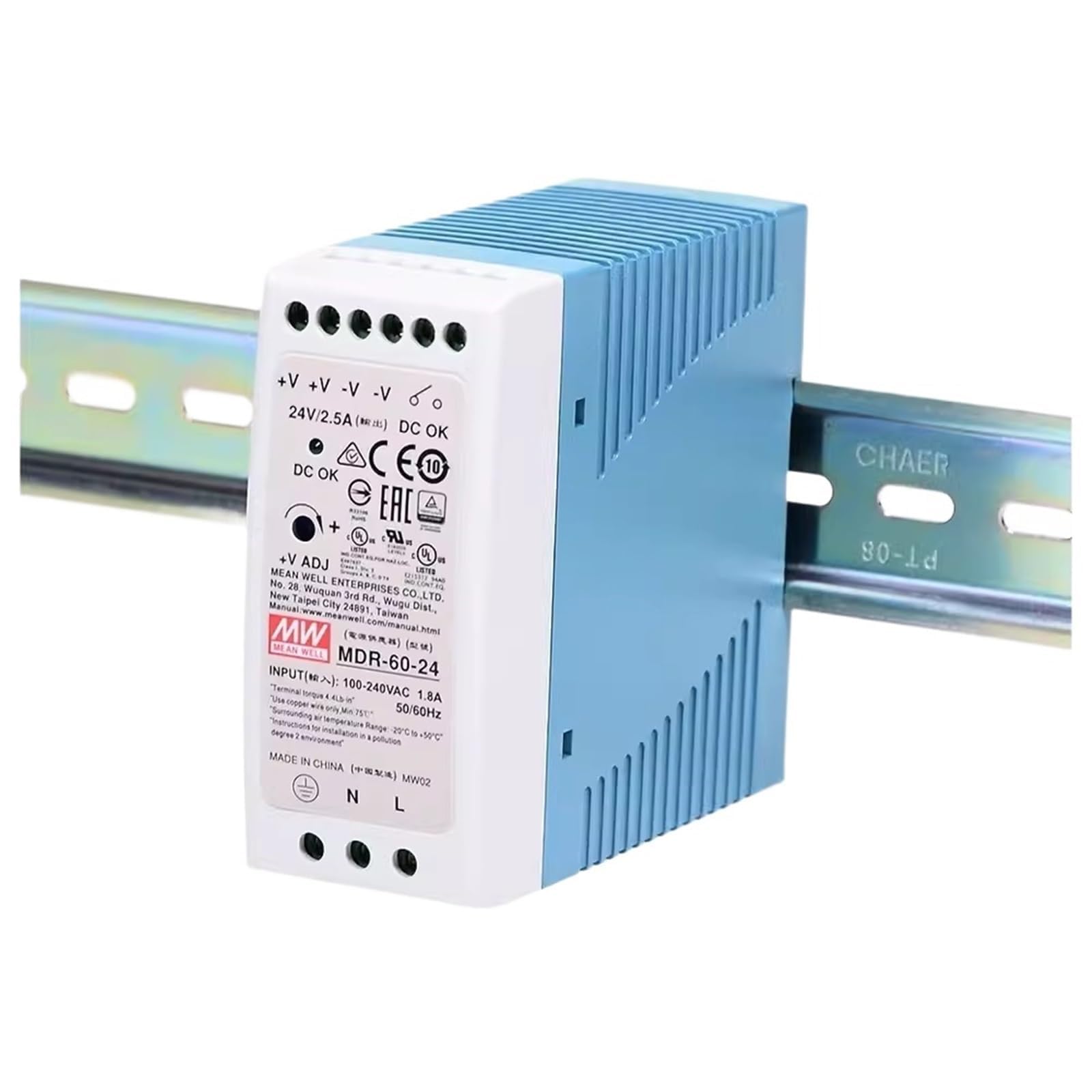 PWANUIGTE MDR-60 MDR-60-5V 10A MDR-60-12V 5A MDR-60-24V 2. MDR-60-48V 1.25A Rail Type 60W Switching Power Supply(MDR-60-12V 5A)