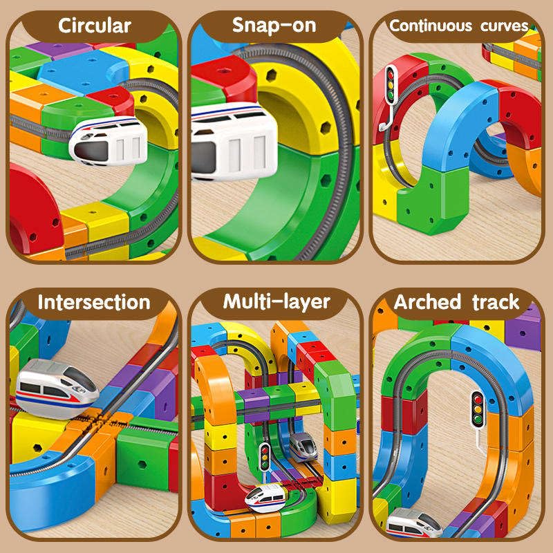 Clickrail electric train set flexible race track 81 piece Pcs - Image 4