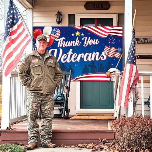 Thank You Veterans Banner Veterans Day Decorations Photo Booth Props by Jubilorarty - Used condition - Image 5