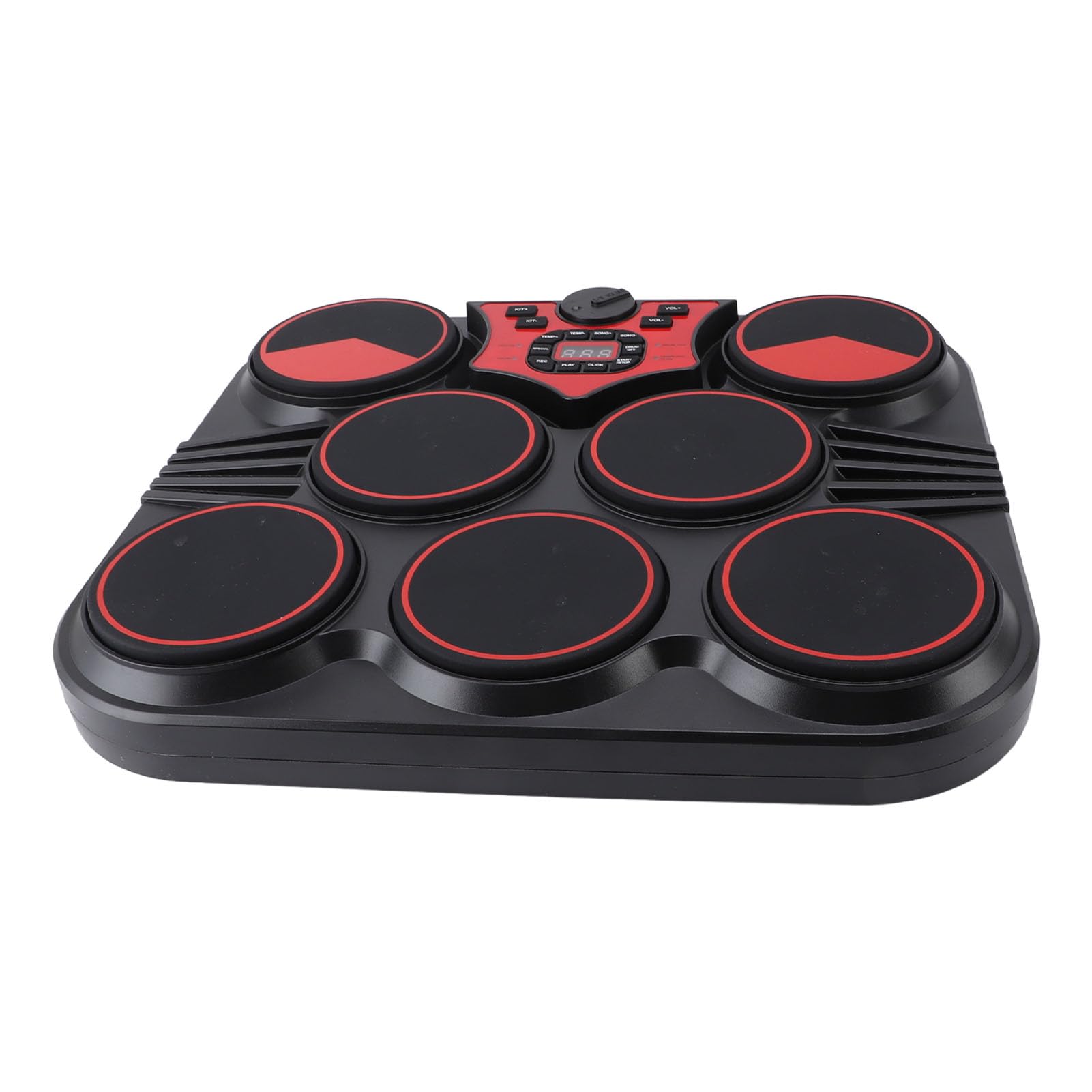 Batería electrónica de 7 pads, multisonidos, ritmos, recargable por USB, almohadilla de práctica de sobremesa con cable de sonido, pedal para principiantes y profesionales,