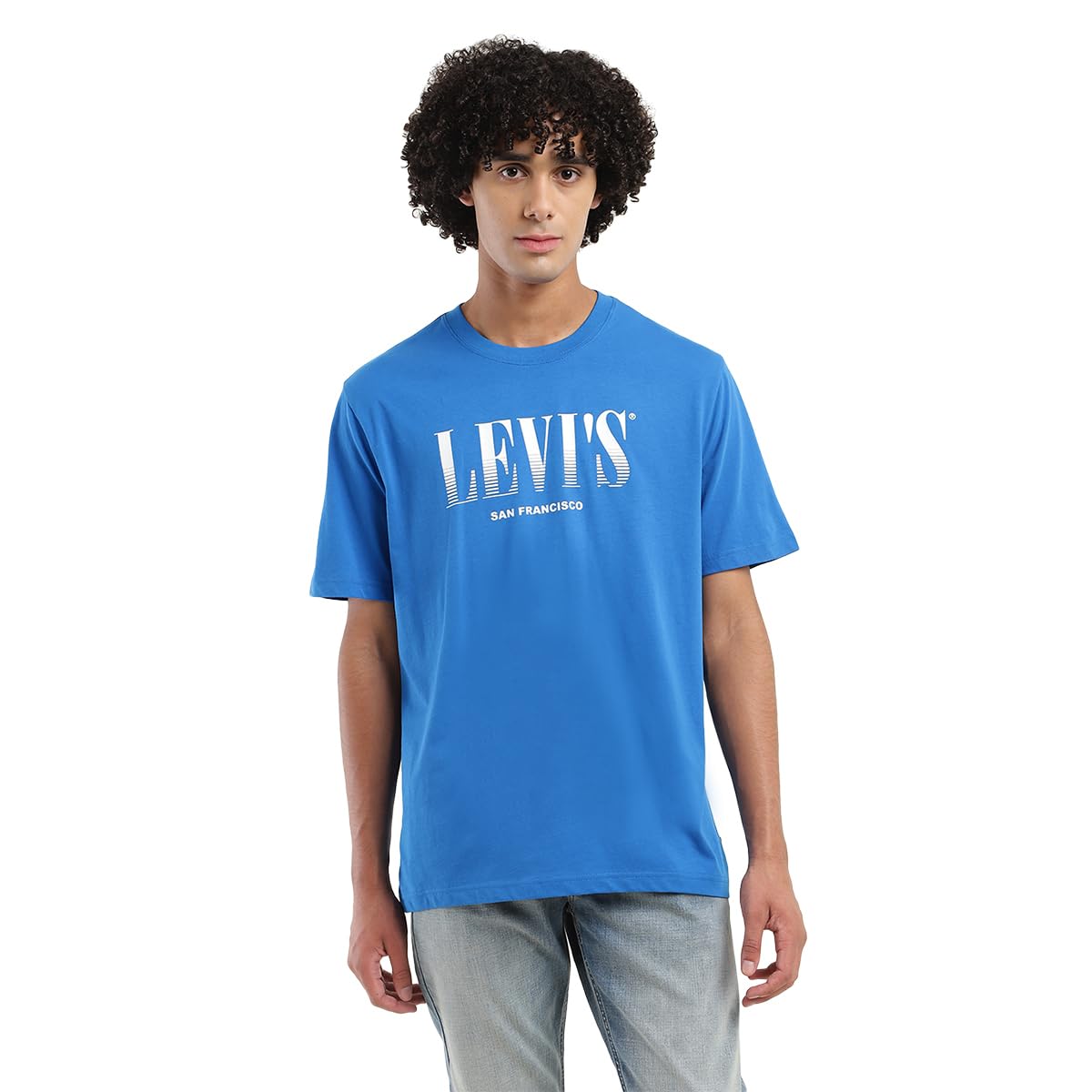 Buy Levi's Men's Geometric Oversized Fit T-Shirt (A7970-0053_Blue