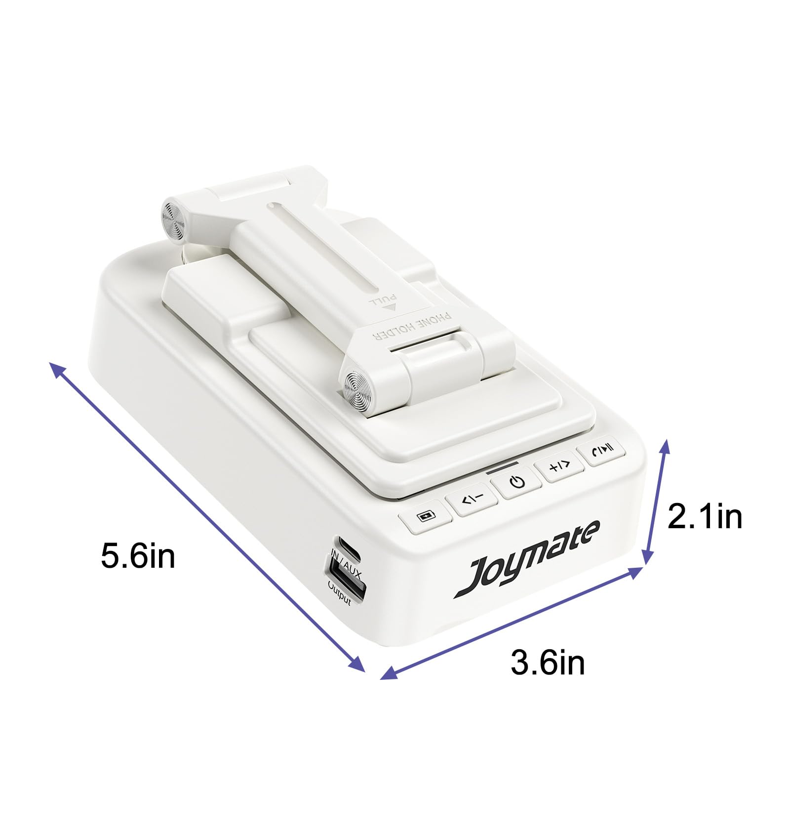 Supporto per telefono cellulare con funzione di ricarica, girevole a 360°, regolabile, suono surround HD, per scrivania, adatto a tutti i telefoni e tablet (bianco)