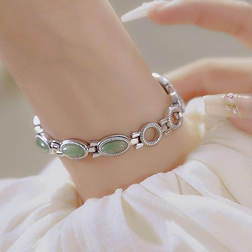 Miniatura 5 de Gosasa Reloj de oro para mujer, pulsera vintage de lujo, esfera ovalada de piedra natural, acero inoxidable, impermeable, elegante, analógico Qaurtz