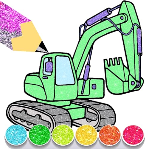 Glitter Excavator Coloring