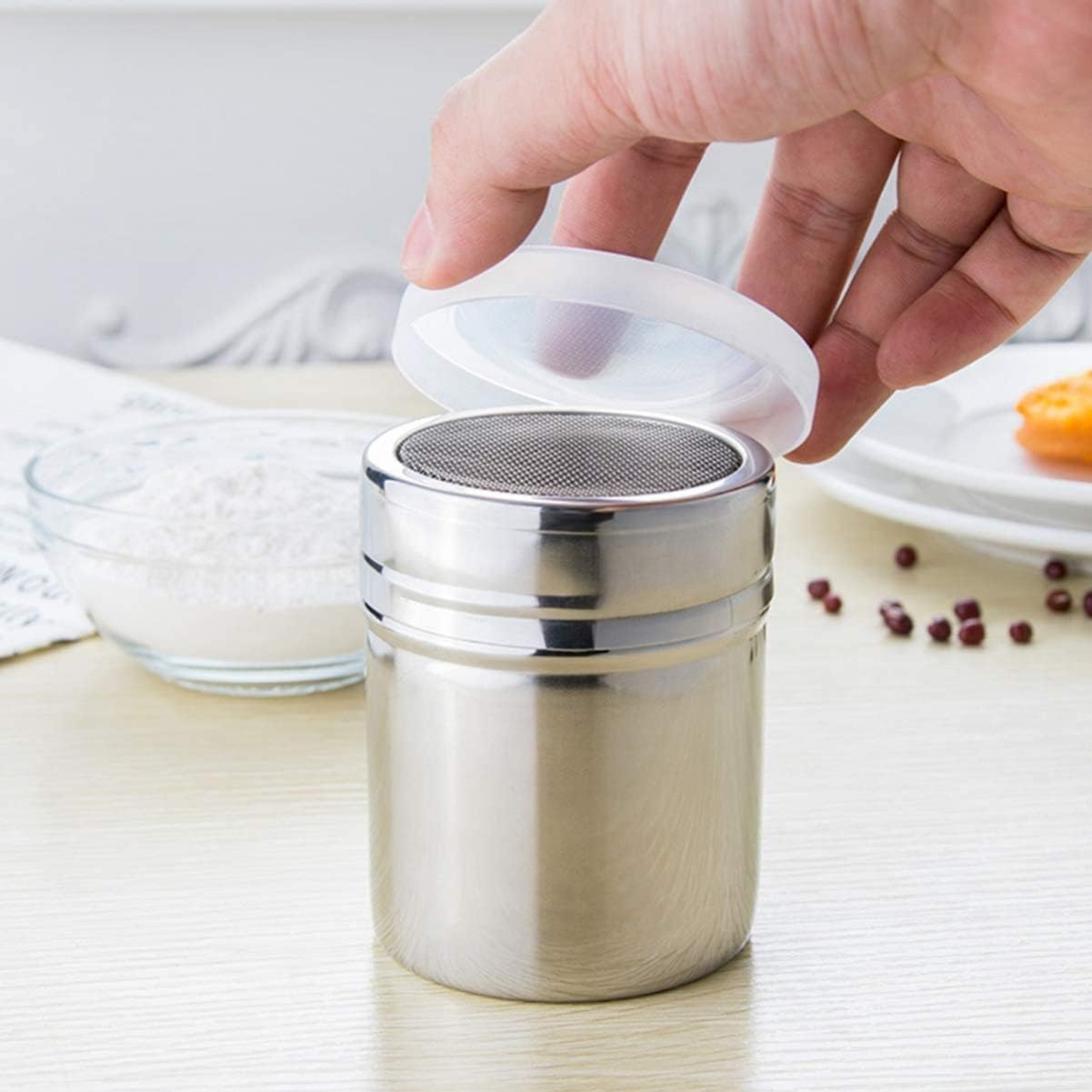 3PCS Spice Shaker Condiment Seasoning Dispenser Stainless Steel Seasoning Shaker Jar Empty Pepper Bottle Spice Jars Size M