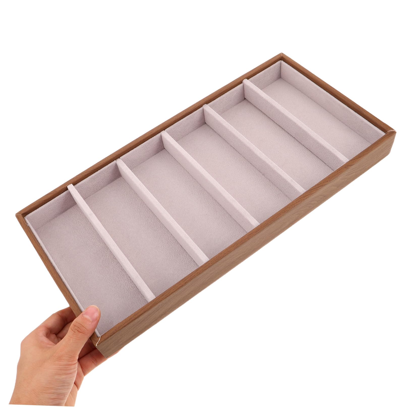 Organizador de Gafas y Joyas Multifuncional de Madera con Bandeja Rígida para Escritorio Funda Protectora para Gafas de Sol y Accesorios Resistente y Fácil de Limpiar para Hogar y