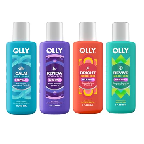 OLLY Body Wash Mixed Pack 4 Count to Restore Skin barrier & Hydrate skin 3 oz