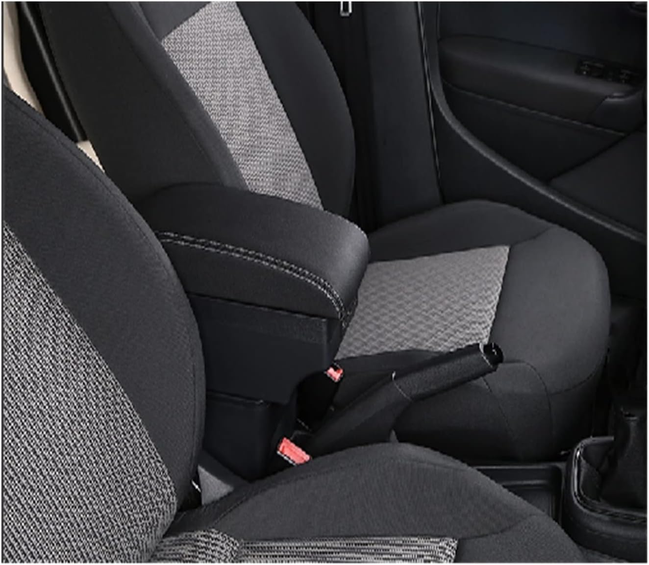 For Seat For Ibiza Car Armrests Storage Box USB Multifunction Armrest Box Centre Console Storage Box(Black white,B3)