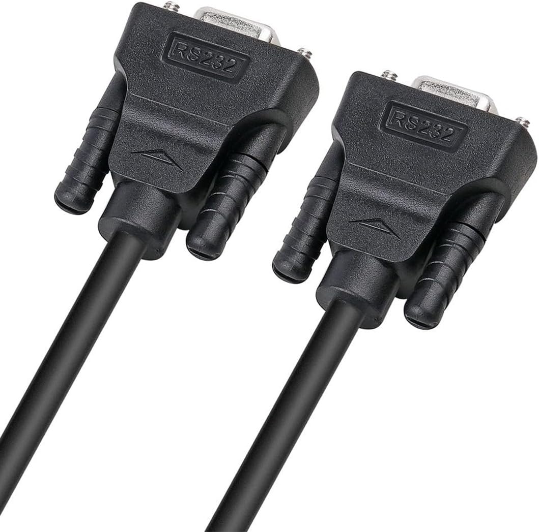 DTECH - Cavo seriale RS232 da femmina a femmina a 9 poli dritto (nero, 1,5 m)
