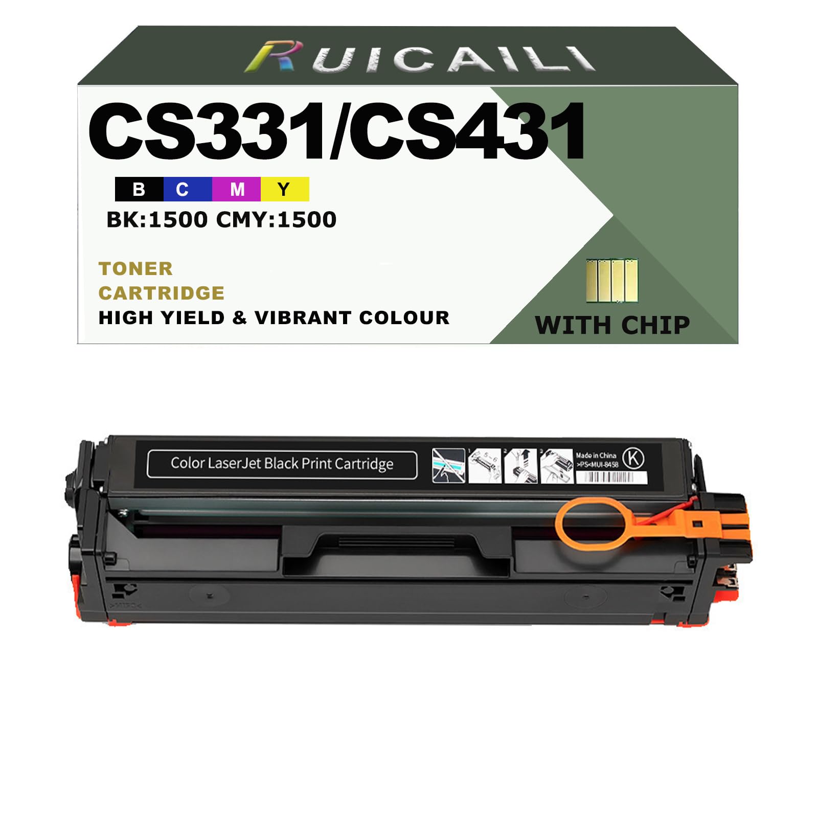 CS331 CS431 Cartouche de Toner Compatible 20N20C0 20N20K0 20N20M0 20N20Y0 Utilisation de Remplacement pour Lexmark CS331 CS331DW CS431 CS431DW CX331 CX431 Imprimante (1, Noir)